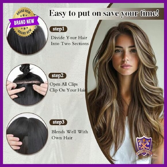 20 Inch Synthetic Hair Extensions 4 Piece Set Clip In Layered main image 8